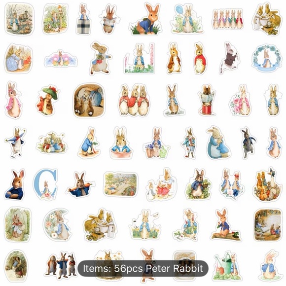56 Peter Rabbit Themed Stickers - Picture 2 of 3